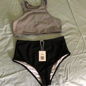 High waisted bathing suit